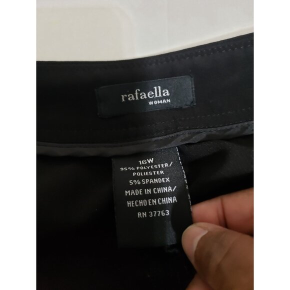 Rafaella black, wide leg pants with belt, size 16W - Picture 4 of 6